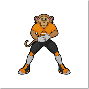 Monkey as Football player with Football Posters and Art